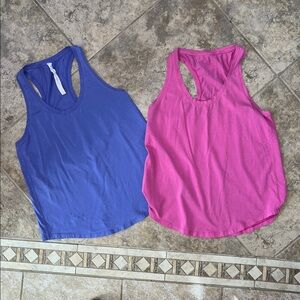 lululemon athletica purple and Sonic Pink Tank Tops